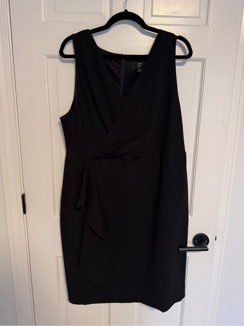 J. Crew Factory | Side-Sash Dress in 365 Crepe, Black, Size 18 - NWOT
